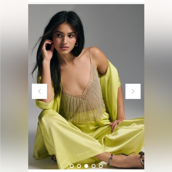 Anthropologie embellished sheer crop cami - Picture 3 of 8